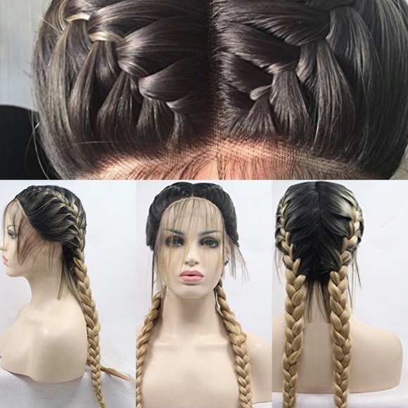 ✨Kardashian 26” Ombré DUTCH BRAID LACE FRONT WIG✨ display picture 3